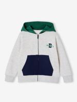 Sweater met rits met capuchon voor jongens engels groen - thumbnail