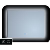 Spiegel Sanicare TuTTi 75 cm met LED Ambiance Rondom en Spiegelverwarming met Lijst Aluminium - thumbnail