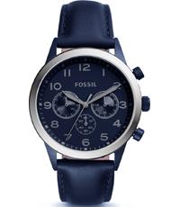 Horlogeband Fossil BQ2189 Leder Blauw 22mm Horlogeband Fossil BQ2189 Leder Blauw 22mm