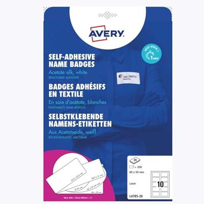 Naambadge etiket Avery L4785-20 80x50mm 200 etiketten | 5 stuks