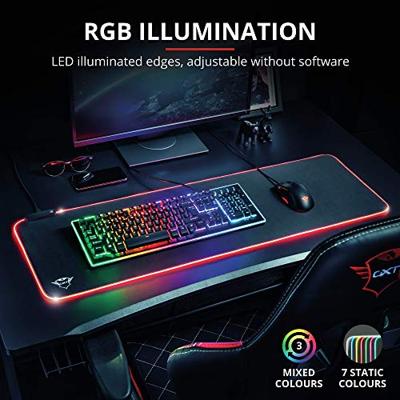 Trust GXT 764 Glide-Flex Muismat - Gaming - XXL - RGB - Illuminated Desktop accessoire Zwart - thumbnail