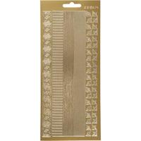 Creativ Company Stickers, randen, vel 10x23 cm, goud, 1 vel - thumbnail