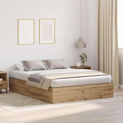Bedframe met opslag artisanaal eikenkleurig 200 x 150 x 31.5 cm