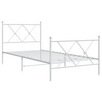 Bedframe met hoofd- en voeteneinde metaal wit 90x190 cm - thumbnail