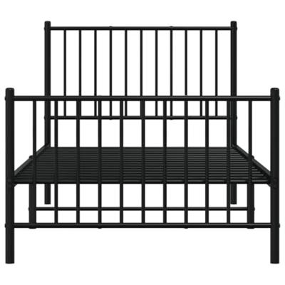 Bedframe met hoofd- en voeteneinde metaal zwart 90x190 cm - thumbnail