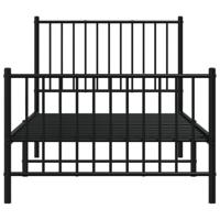 Bedframe met hoofd- en voeteneinde metaal zwart 90x190 cm - thumbnail