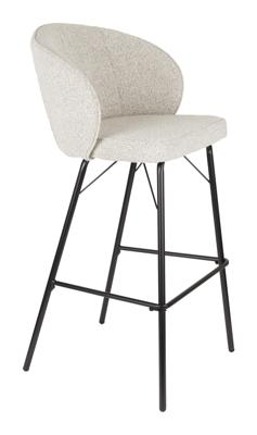 ZILT Barkruk 'Jacquelyne' Bouclé, kleur Beige (zithoogte 75cm)