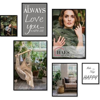 Haes Deco - Collage set XL met 6 kunststof fotolijsten zwart Easy Frame - EFS101B Haes Deco - Collage set XL met 6 kunststof fotolijsten zwart Easy Frame - EFS101B