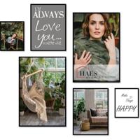 Haes Deco - Collage set XL met 6 kunststof fotolijsten zwart Easy Frame - EFS101B - thumbnail