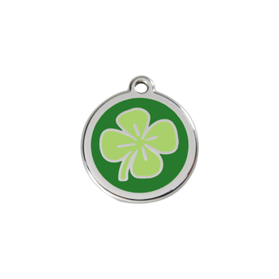 Clover Green roestvrijstalen hondenpenning small/klein dia. 2 cm RedDingo - Reddingo
