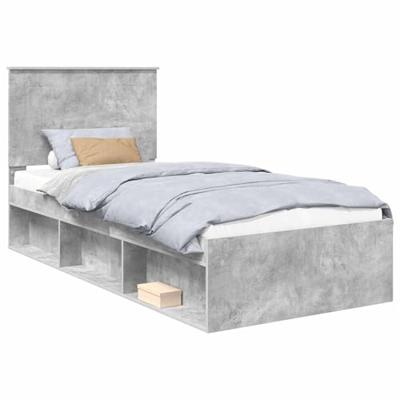 Bedframe Concerte Grijs 90 x 190 cm Massief grenenhout