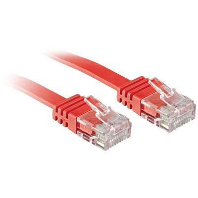 LINDY 47514 RJ45 Netwerkkabel, patchkabel CAT 6 U/UTP 5.00 m Rood Plat 1 stuk(s)