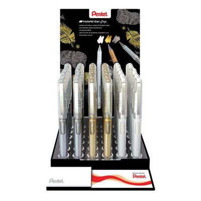Gelschrijver pentel k230m m metallic assorti | 36 stuks