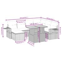 8-delige Loungeset met kussens poly rattan beige - thumbnail