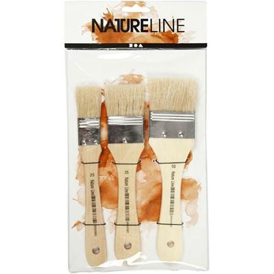 Creativ Company Vernis / lak kwasten, l: 19 cm, b: 25-50 mm, plat, 3 stuk/ 1 doos