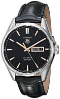 Tag Heuer Carrera automatisch zwart lederen herenhorloge met zwarte wijzerplaat WAR201CFC6266 - thumbnail