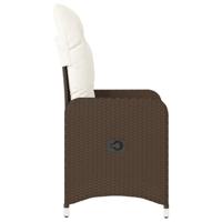 Tuinstoelen 2 st verstelbaar met kussens poly rattan bruin - thumbnail