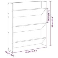 Wandschoenenkast 80x18x90 cm bewerkt hout oud houtkleurig - thumbnail