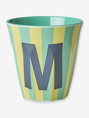 Gestreepte melamine mok LETTER M rice, medium 250 ml meerkleurig Gestreepte melamine mok LETTER M rice, medium 250 ml meerkleurig