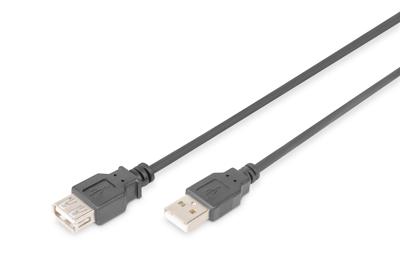 Digitus AK-300202-030-S USB-kabel USB 2.0 USB-A stekker, USB-A bus 3.00 m Zwart