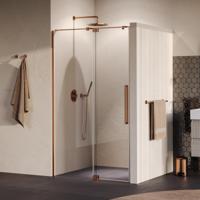 BRAUER Stellar Nisdeur - 2-delig - 120x200cm - draaideur - glascoating - omkeerbaar - helder glas - geborsteld koper PVD GS-SRN1H120200GK - thumbnail