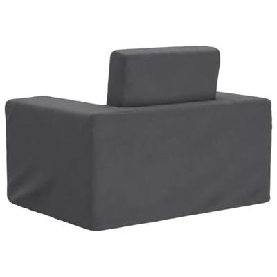 Kinderslaapbank zacht pluche antracietkleurig