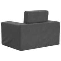 Kinderslaapbank zacht pluche antracietkleurig - thumbnail