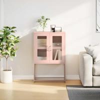 Hoge kast 68x39x107 cm staal roze - thumbnail