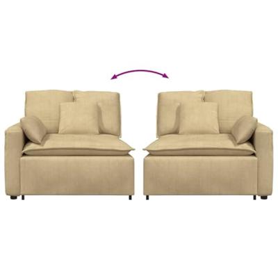 Modulaire bank Armleuning eindmodule met kussens 100 cm