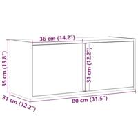 Tv-wandmeubel met LED-verlichting 80x31x35 cm bruin eikenkleur - thumbnail