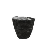 Daan Kromhout Bloempot seagrass mand zwart 12 cm | 24 stuks - thumbnail