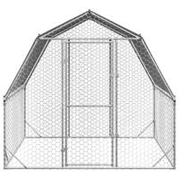 Kippenren met dak 2,5x2x2,25 m gegalvaniseerd staal - thumbnail