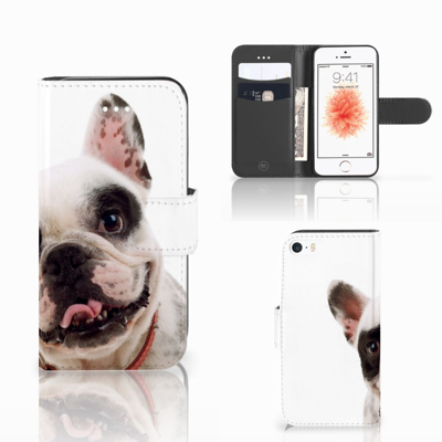 Apple iPhone 5 | 5s | SE | Telefoonhoesje | Met pasjeshouder | Franse Bulldog Apple iPhone 5 | 5s | SE | Telefoonhoesje | Met pasjeshouder | Franse Bulldog