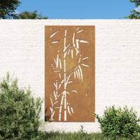 VidaXL Wanddecoratie tuin bamboe-ontwerp 105x55 cm cortenstaal - thumbnail