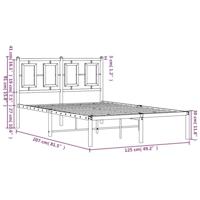 Bedframe met hoofdbord metaal wit 120x200 cm - thumbnail