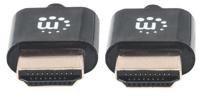 Manhattan 394352 HDMI-kabel HDMI Aansluitkabel HDMI-A-stekker, HDMI-A-stekker 1.00 m Zwart 4K UHD, Folie afscherming, Afscherming gevlochten, Rond, UL - thumbnail