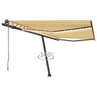 Luifel automatisch met LED en windsensor 450x300 cm geel en wit - thumbnail