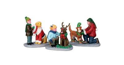 Kerstfiguur Doggie dress up set of 3 LEMAX - Lemax