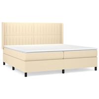 Boxspring met matras stof crèmekleurig 200x200 cm - thumbnail