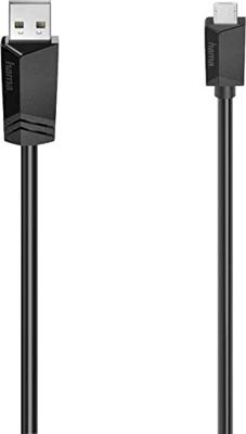 Hama Micro-USB-kabel, USB 2.0, 480 Mbit/s, 3,00 m Kabel Zwart