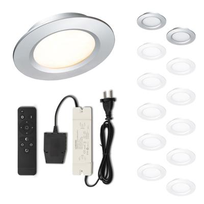 Set LED-inbouwspot met afstandsbediening Modena zilver 3W dimbaar 1-12 stuks