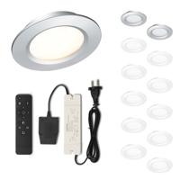 Set LED-inbouwspot met afstandsbediening Modena zilver 3W dimbaar 1-12 stuks - thumbnail