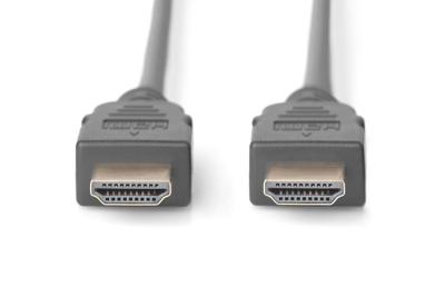 DIGITUS - HDMI met ethernetkabel - HDMI (M) naar HDMI (M) - 3 m - drievoudig afgeschermd - zwart - gevormd, 4K ondersteuning
