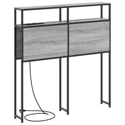 Opberghoofdbord met plank Grijs sonoma 75 cm Bewerkt hout