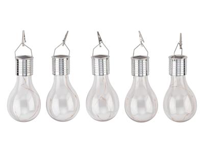 LIVARNO Set van 5 solar tuinlampen (Transparant)