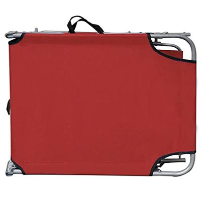 VidaXL Ligbed inklapbaar met luifel aluminium rood