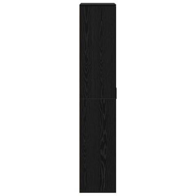 Hoge Kast Zwart Eiken 80x35x180 cm Engineered Hout