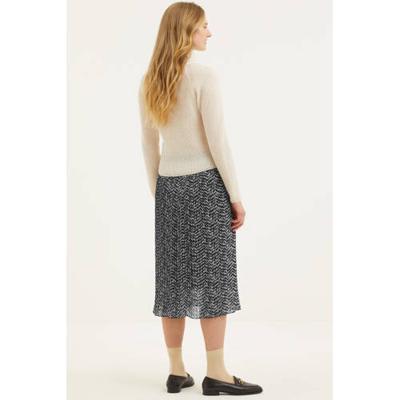 Zabaione semi-transparante rok Mia met all over print zwart/wit