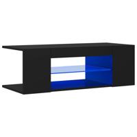 Tv-meubel met LED-verlichting 90x39x30 cm zwart - thumbnail