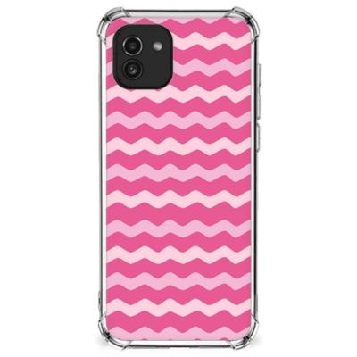 Samsung Galaxy A03 Doorzichtige Silicone Hoesje Waves Pink Samsung Galaxy A03 Doorzichtige Silicone Hoesje Waves Pink
